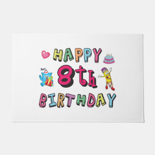 Paillasson Joyeux 8e anniversaire. 8 ans b-jour.