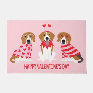 Paillasson Joyeux Chiens Beagles de la fête des Valentines
