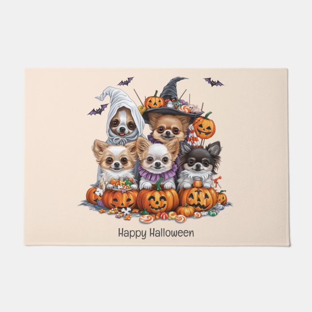 Paillasson Joyeux Chihuahua Halloween (Devant)
