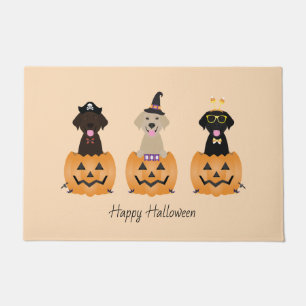 Paillasson Joyeux Citrouille de chiens de trieuse d'Halloween