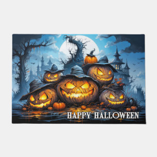 Paillasson Joyeux Citrouilles Éffrayants d'Halloween