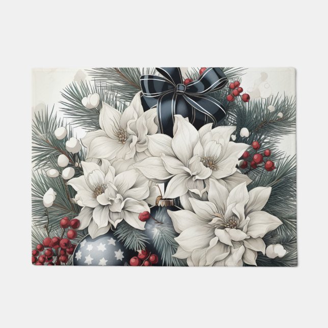 Paillasson Joyeux design de natte de Noël (Devant)