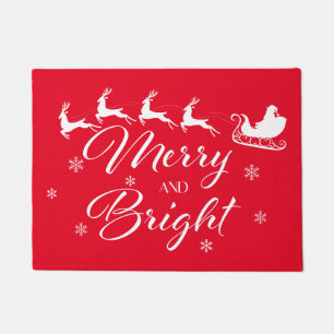 Paillasson Joyeux et lumineux avec Père Noël & Sleigh
