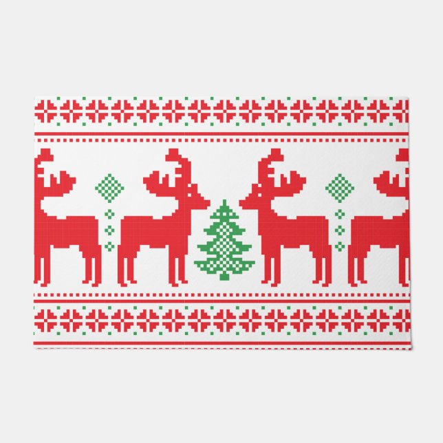 Paillasson Joyeux et lumineux cadeaux de famille de Noël colo (Devant)