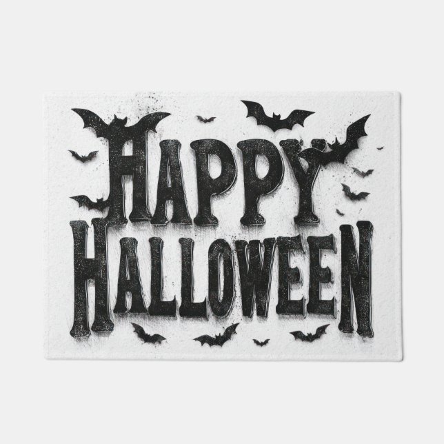 Paillasson Joyeux Halloween - chauves-souris (Devant)