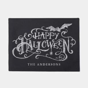 Paillasson Joyeux Halloween lettrage à la craie personnalisé