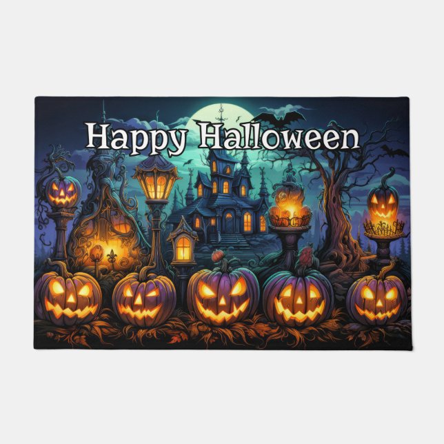 Paillasson Joyeux Halloween | Nefaried Glower Citrouilles (Devant)