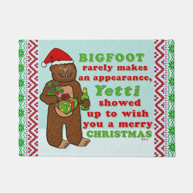 Paillasson Joyeux jeu de Noël de Bigfoot (Devant)
