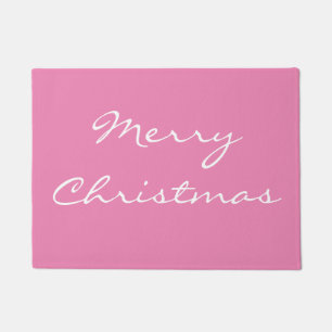 Paillasson Joyeux manteau de Noël rose