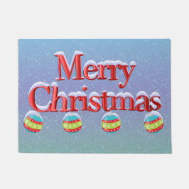 Paillasson Joyeux Noël 3D Lettres avec des ornements neigeux