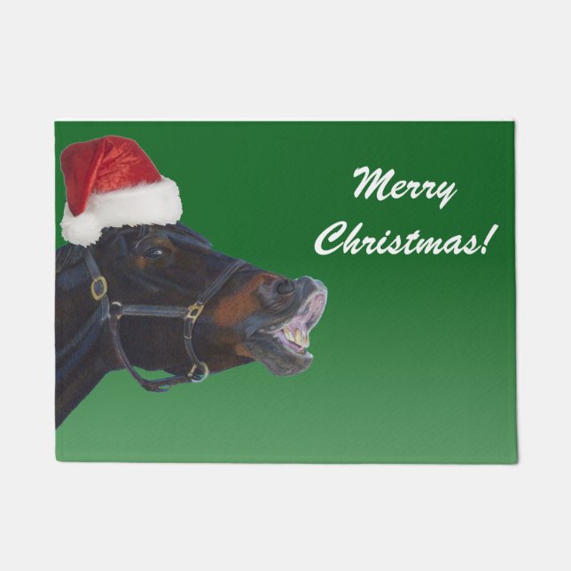 Paillasson Joyeux Noël de poney drôle (Devant)