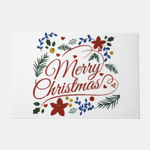 Paillasson Joyeux Noël floral