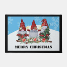 Joyeux Noël Gnome Bienvenue Porte Mat