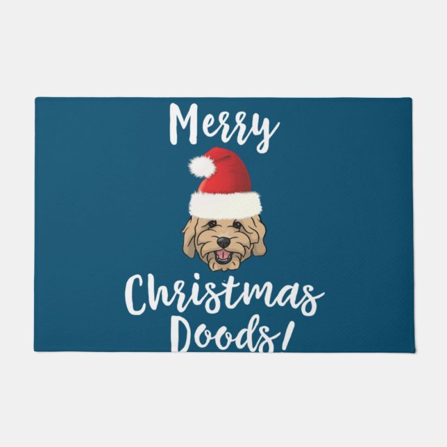 Paillasson Joyeux Noël Goldendoodle Funny Golden Doodle (Devant)