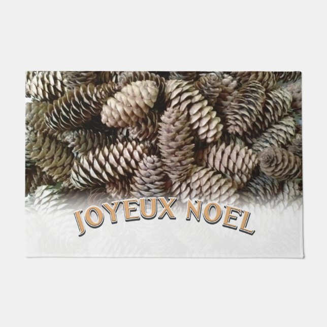 Paillasson Joyeux Noel Noël Pine Cône de Noël (Devant)