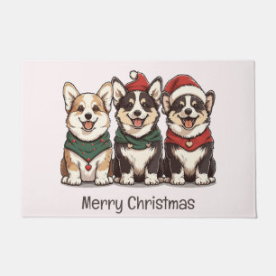 Paillasson Joyeux Noël Pembroke Welsh Corgi Chiens