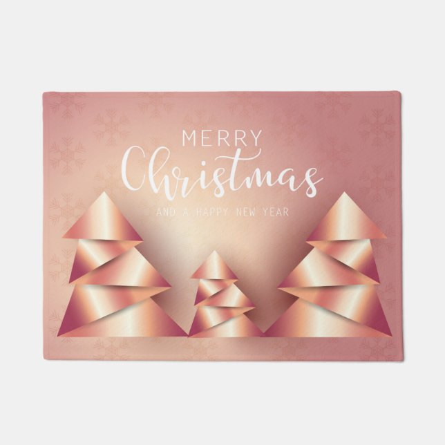 Paillasson Joyeux Noël Pink CALIGRAPHIE Flocon de neige (Devant)