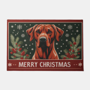 Paillasson Joyeux Noël Rhodesian Ridgeback Chien Santa Hat