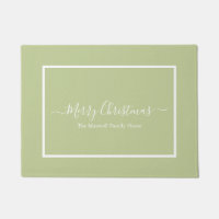 Joyeux Noël sauge vert nom de famille Doormat