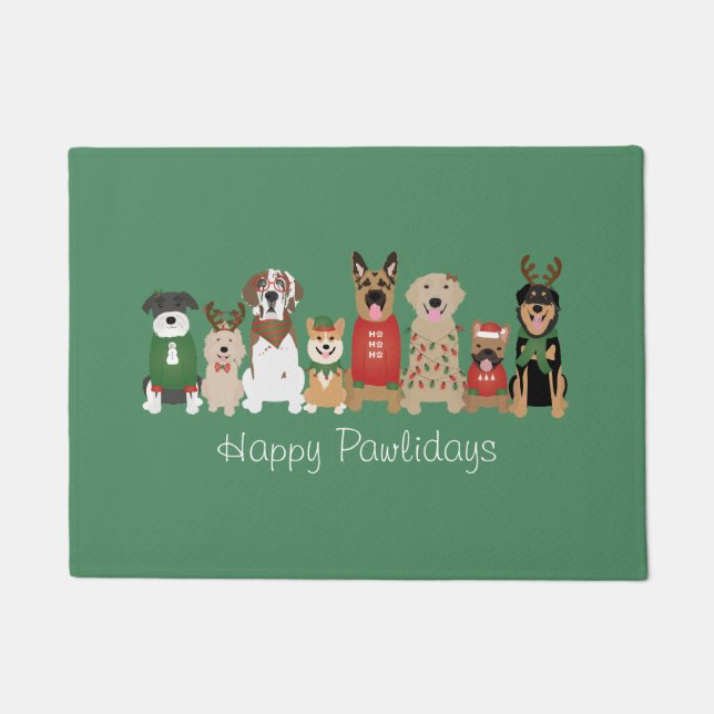 Paillasson Joyeux Pawlidays Chiens Red Green (Devant)