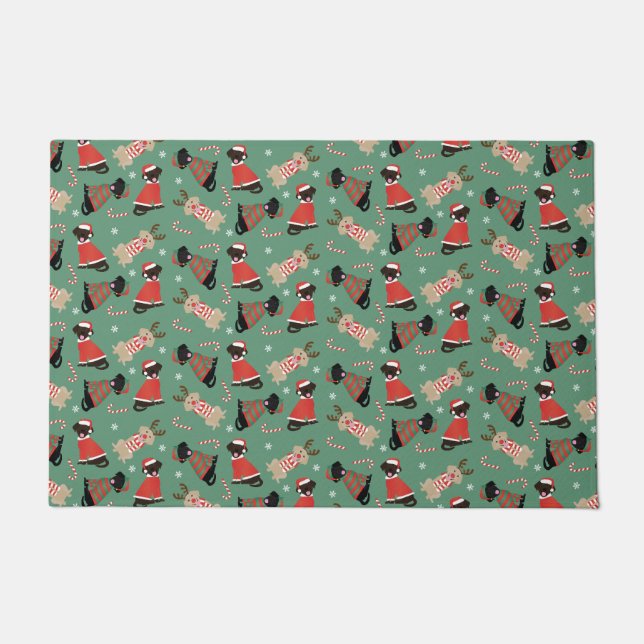 Paillasson Joyeux Pawlidays Labrador Retriever Dogs (Devant)