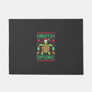 Paillasson Joyeux Turtlemas Lumières de Noël Tortue Mignonne