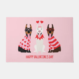 Paillasson Joyeux Valentines Day Chiens Dobermann
