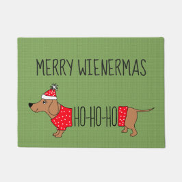 Paillasson Joyeux Wienermas Dachshund 18" x 24" Porte Mat