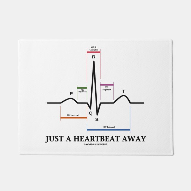 Paillasson Juste un humour parti de l'électrocardiogramme ECG (Devant)