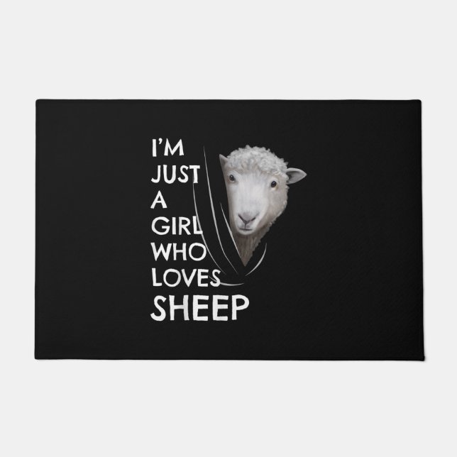 Paillasson Juste une fille qui aime les moutons | Ventilateur (Devant)