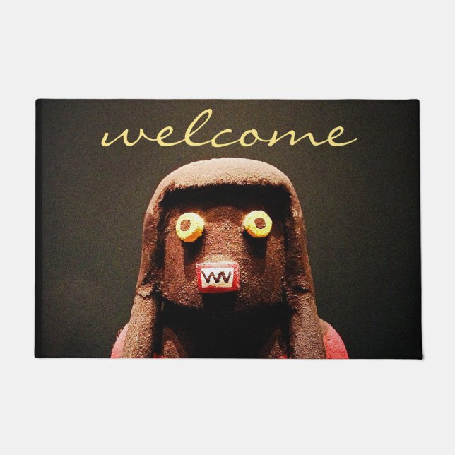 Paillasson Kachina Doll Photo Welcome Script mignon Whimsical (Devant)