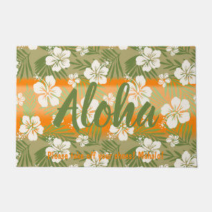 Paillasson Kalani Tie Dye Mélange Hibiscus Tropical - Orange