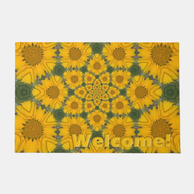 Paillasson Kaleidoscope de tournesol (Devant)