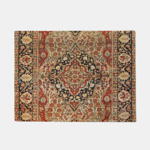 Paillasson Kashan perse brûlé orange jaune