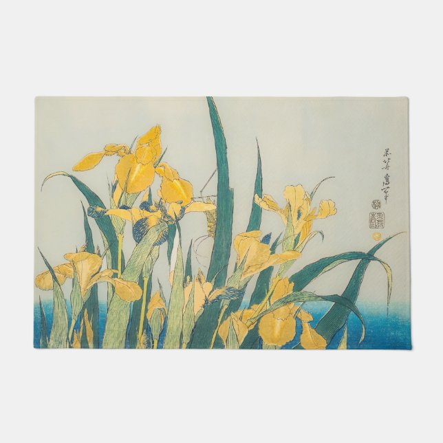 Paillasson Katsushika Hokusai - Grasshopper et Iris (Devant)