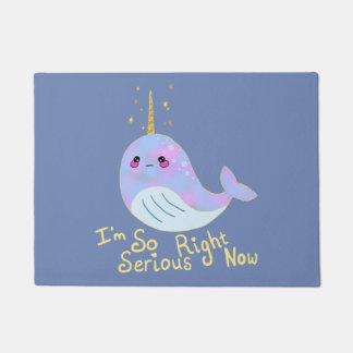 Paillasson Kawaii Serious Narwhal