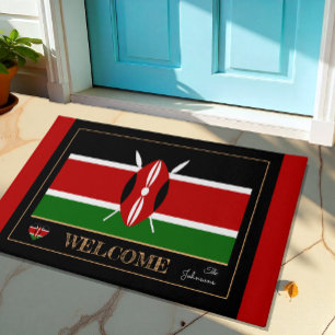 Paillasson Kenya & Kenya Drapeau maison mats/sports Bienvenue