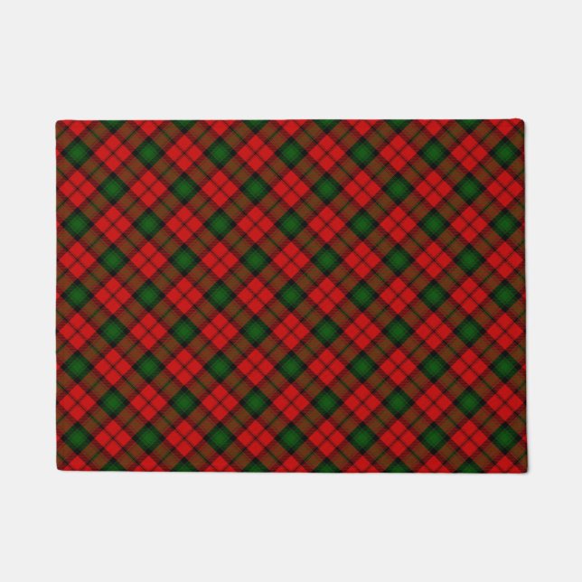 Paillasson Kerr tartan rouge vert plaid (Devant)