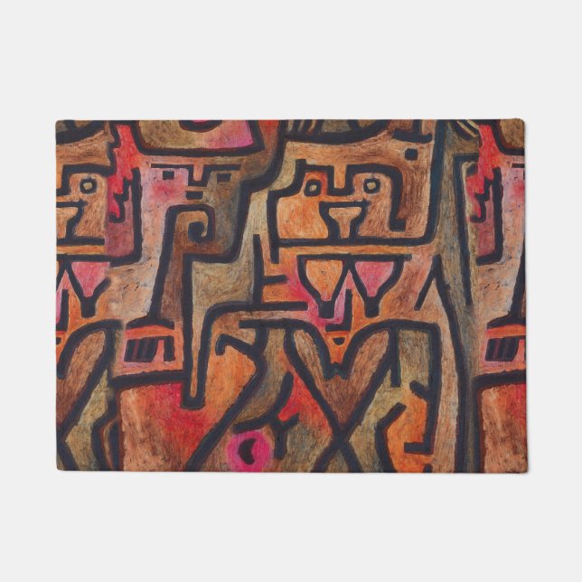 Paillasson Klee Expressionniste Forêt Abstraite Art Moderne (Devant)