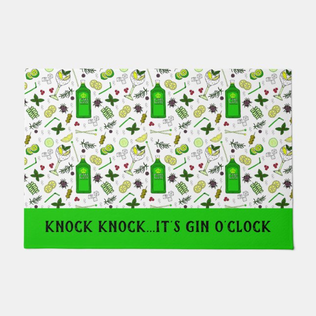 Paillasson Knock c'est Gin Horloge Funny Gin Drinker (Devant)
