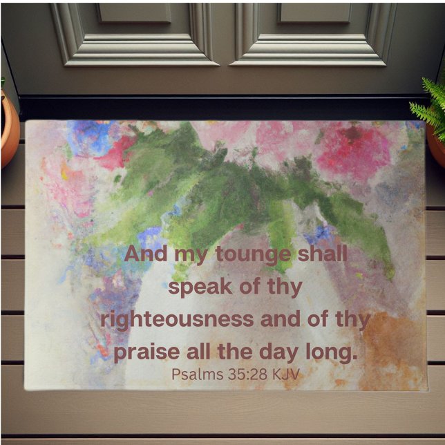 Paillasson La Bible aide à vous réconforter. (Christian praise doormat. Add comfort to your guests as they arrive.)