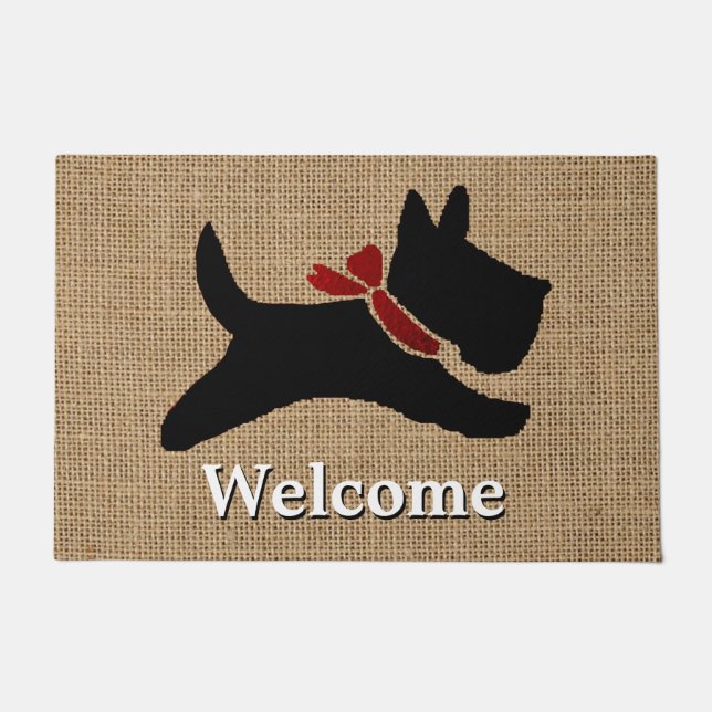 Paillasson La toile de jute de Terrier d'écossais (Devant)