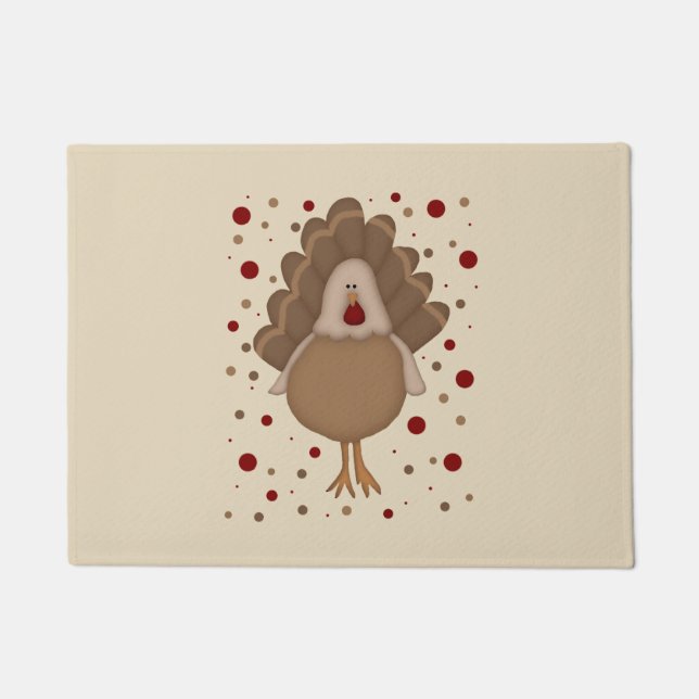 Paillasson La Turquie mignonne Thanksgiving (Devant)