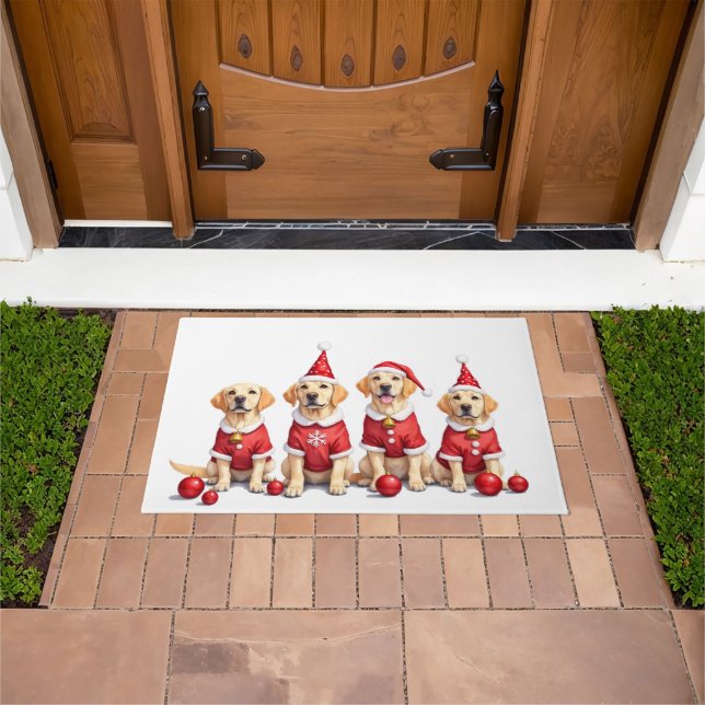 Paillasson Labrador Christmas Dress Santa Hat (De plein air)