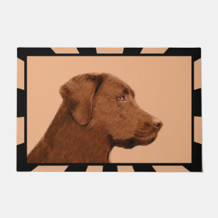 Paillasson Labrador Retriever (Chocolat) Peinture - Chien Art