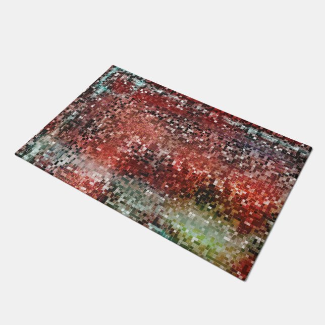 Paillasson Ladrilho vermelho manchado com tinta spray (Incliné)