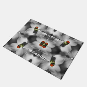 Paillasson Ladybug Sur Dogwood Flower Nature Personnalisé