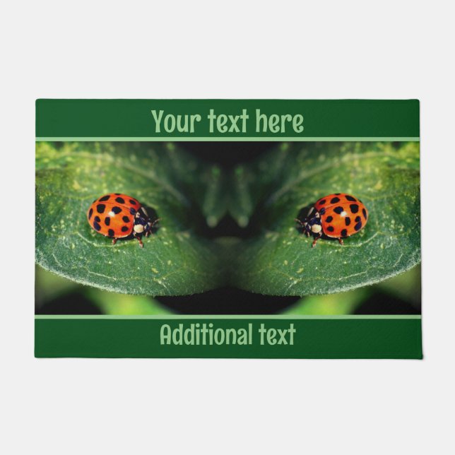 Paillasson Ladybug sur la feuille gros personnalisation (Devant)
