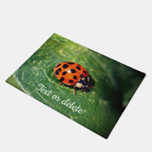 Paillasson Ladybug sur la feuille gros personnalisation