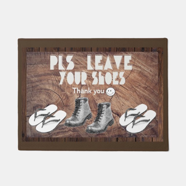 Paillasson Laissez-svp vous les chaussures - coutume (Devant)